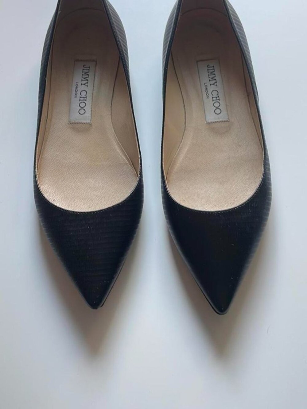 Jimmy Choo Black Pointed Toe Flats